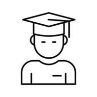 icono de vector de estudiante graduado