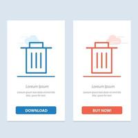 Delete Interface Trash User  Blue and Red Download and Buy Now web Widget Card Template vector