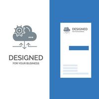 Cloud Setting Gear Arrow Grey Logo Design and Business Card Template vector