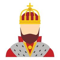 icono de rey, estilo plano vector