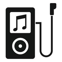 Gym music player icon, simple style vector