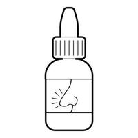 Nasal drops icon, outline style vector