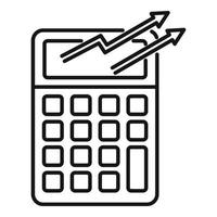 icono de calculadora de comerciante, estilo de esquema vector