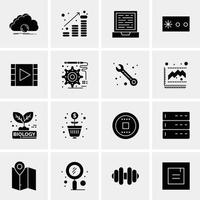 16 iconos universales de negocios vector ilustración de icono creativo para usar en proyectos relacionados con la web y dispositivos móviles