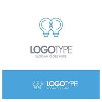 Idea Innovation Mechanic Thinking Blue outLine Logo with place for tagline vector