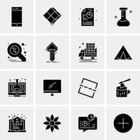 16 iconos universales de negocios vector ilustración de icono creativo para usar en proyectos relacionados con la web y dispositivos móviles