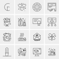 16 iconos universales de negocios vector ilustración de icono creativo para usar en proyectos relacionados con la web y dispositivos móviles