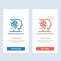 Android Artificial Brain Human Interface  Blue and Red Download and Buy Now web Widget Card Template vector