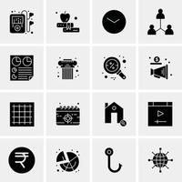 16 iconos universales de negocios vector ilustración de icono creativo para usar en proyectos relacionados con la web y dispositivos móviles