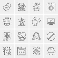 16 iconos universales de negocios vector ilustración de icono creativo para usar en proyectos relacionados con la web y dispositivos móviles