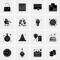 16 iconos universales de negocios vector ilustración de icono creativo para usar en proyectos relacionados con la web y dispositivos móviles