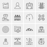 16 iconos universales de negocios vector ilustración de icono creativo para usar en proyectos relacionados con la web y dispositivos móviles