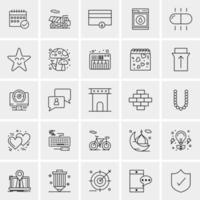 25 iconos de negocios universales vector ilustración de icono creativo para usar en proyectos relacionados con la web y dispositivos móviles