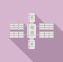 Cosmos space station icon flat vector. Spacecraft ship vector