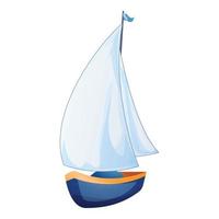 Yacht icon, cartoon style vector