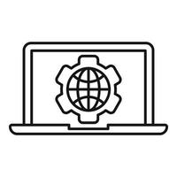 Outsource laptop icon, outline style vector