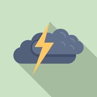 Thunderstorm icon, flat style vector