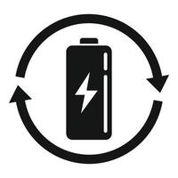 Recycle battery icon, simple style vector