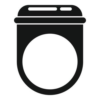 icono de anillo de rubí, estilo simple vector