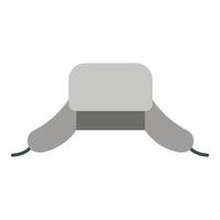 Ushanka man hat icon, flat style vector