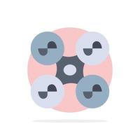 Drone Fly Quad copter Technology Abstract Circle Background Flat color Icon vector