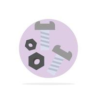 Bolt Nut Screw Tools Abstract Circle Background Flat color Icon vector