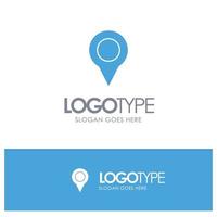 Location Map Marker Pin Blue Solid Logo with place for tagline vector