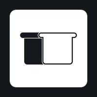 Toast bread icon, simple style vector