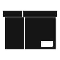 icono de caja de cartón de documentos, estilo simple vector