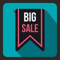 Big sale banner icon, flat style vector