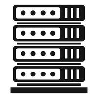 icono de rack de servidor, estilo simple vector