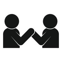 Arm wrestling fight icon, simple style vector