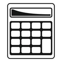 Math calculator icon, simple style vector