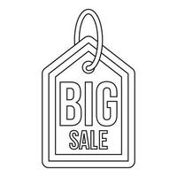 Black Friday sale tag icon, outline style vector