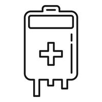 Blood bag icon, outline style vector