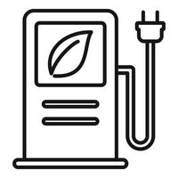 Clean energy station icon, outline style vector