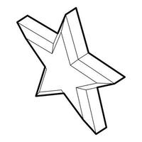 Five pointed star icon, outline style vector