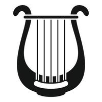 Harp musical icon, simple style vector