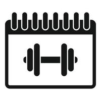 Gym time calendar icon, simple style vector