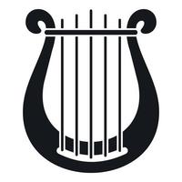 Harp icon, simple style vector