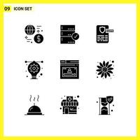 Modern Set of 9 Solid Glyphs and symbols such as illustration bulb check artwork gdpr Editable Vector Design Elements