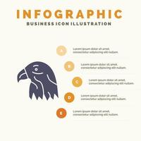 Animal Bird Eagle Usa Solid Icon Infographics 5 Steps Presentation Background vector