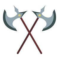 Medieval battle axe icon, flat style vector