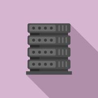 Server rack icon, flat style vector