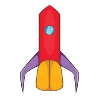 Space rocket for fly icon, cartoon style vector