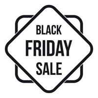 Black Friday sale sticker icon, simple style vector