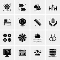 16 iconos universales de negocios vector ilustración de icono creativo para usar en proyectos relacionados con la web y dispositivos móviles