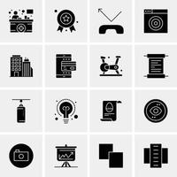 16 iconos universales de negocios vector ilustración de icono creativo para usar en proyectos relacionados con la web y dispositivos móviles