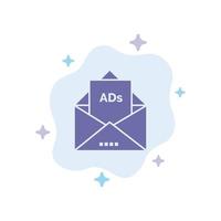 Ad Advertising Email Letter Mail Blue Icon on Abstract Cloud Background vector