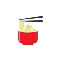 Hot noodle logo vector icon